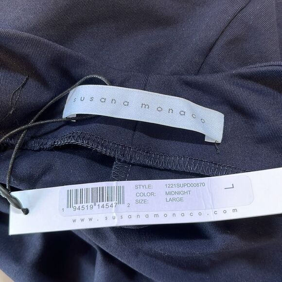 NWT Susana Monaco | Midnight Blue Halter Mini Dress L - Picture 7 of 8